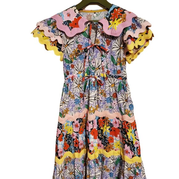 Celia B Ric Rac Dress Size S (4-6 US) Colorful Floral - Picture 2 of 5